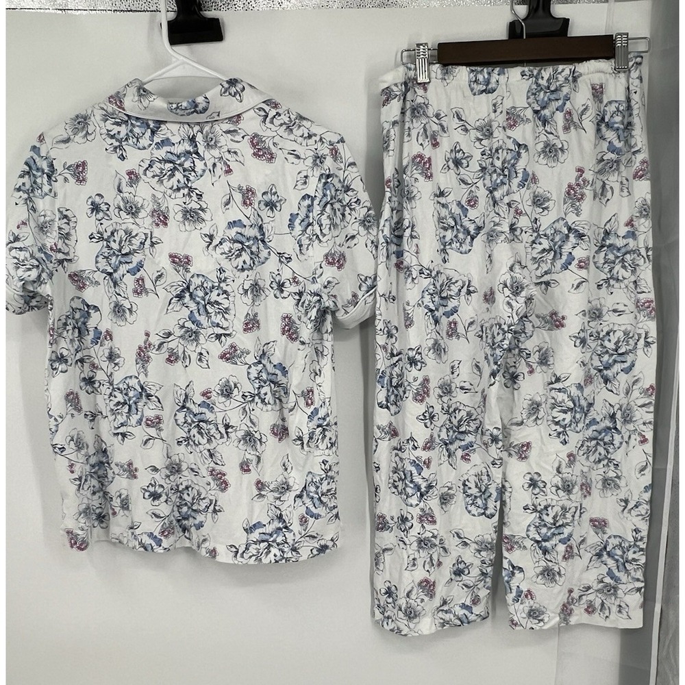 Carole Hochman Floral Women's Size Medium Cotton Modal pajama set Summer Lounge - Picture 4 of 11